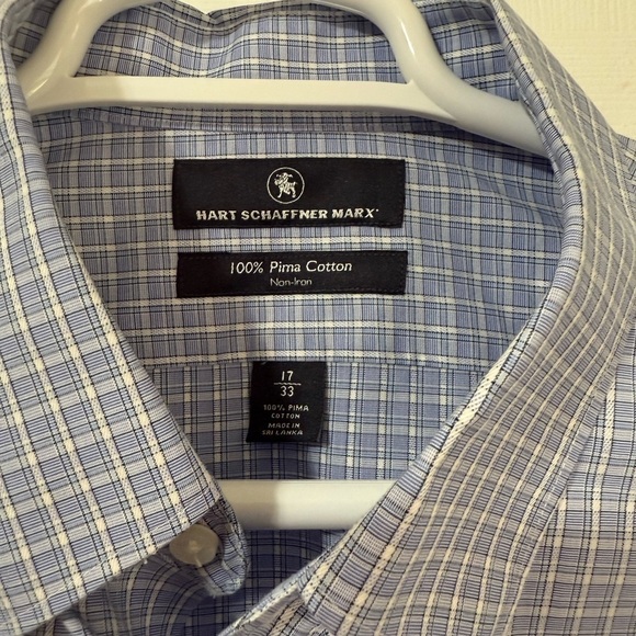 Hart Schaffner Marx Men’s Plaid Long Leeve Pima Cotton Button Down neck 17 - Picture 7 of 7
